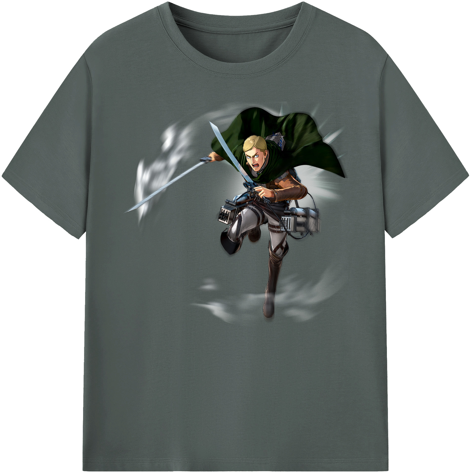 （画像用） 進撃の巨人 エルヴィン・スミス Attack on Titan Erwin Smith 綿100％ メンズ半袖Tシャツ｜肌触りやわらか＆通気性